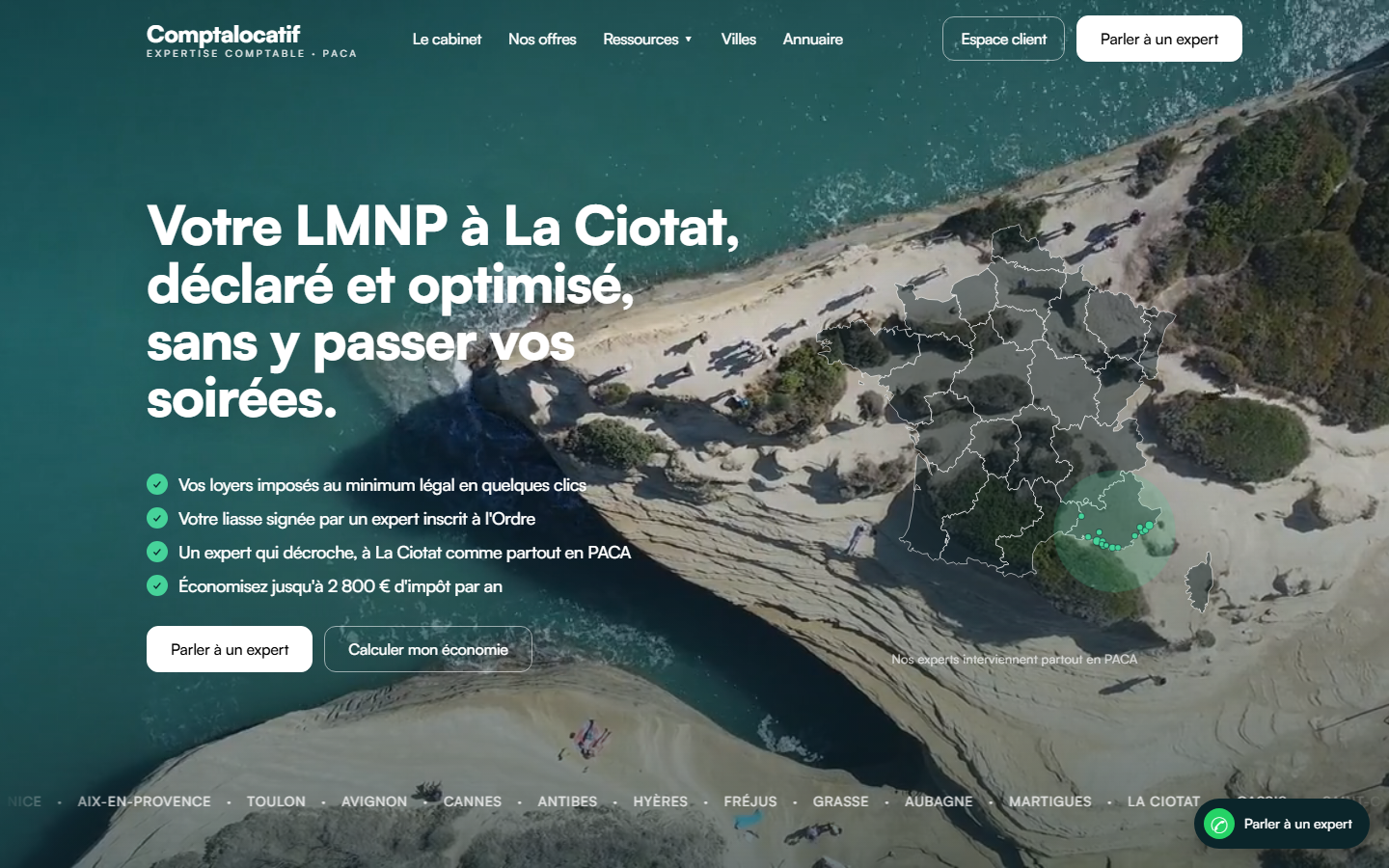Une page ville de comptalocatif.fr : expert-comptable LMNP à La Ciotat